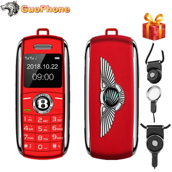 Mini téléphone portable débloqué pour la salle de bain, numéroteur Bluetooth, mains, MP3, voix magique, touristes, Sim, le plus petit téléphone portable, 0.66 ", richesse