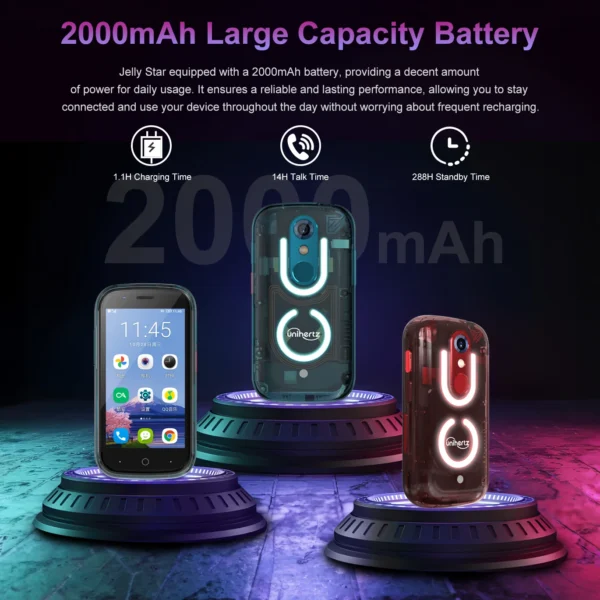 Unihertz Jelly Star Mini Smartphone Android 13 8GB 256GB lumière LED débloqué coque arrière transparente téléphones portables 48MP téléphone Portable – Image 4