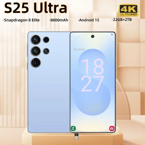 S25 Ultra 5G double SIM Smartphone HD téléphone portable d'origine 22GB + 2TB Snapdragon 8 Gen 3 téléphones portables débloqués téléphones mobiles 8000mAh
