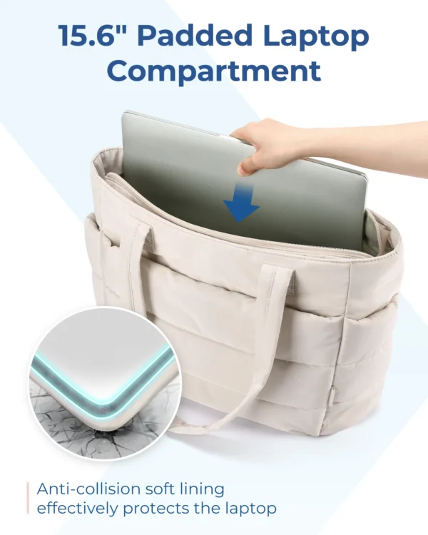 BAGSMART-Sac fourre-tout grande capacité pour femme, sac à main polyvalent, sac à provisions, sac de travail pour commpiedmont, classe étudiante – Image 4